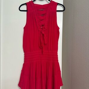 Ramy Brook size small silky ruffle dress with lots of details.